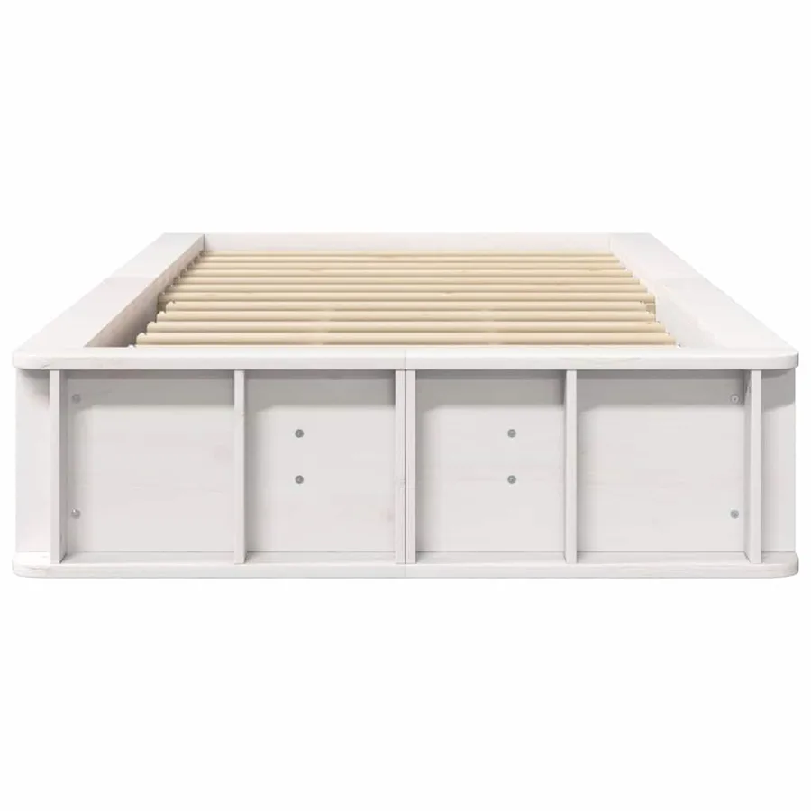 Cadre de lit Blanc 75 x 190 cm Bois de pin massif - 5