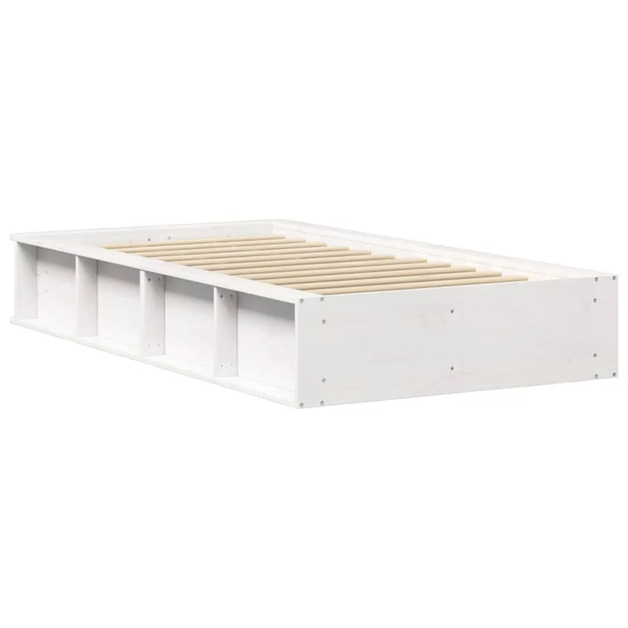 Cadre de lit Blanc 75 x 190 cm Bois de pin massif - 7