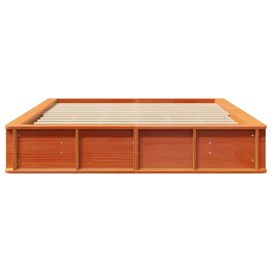 Cadre de lit Cire marron 160 x 200 cm Bois de pin massif - 5