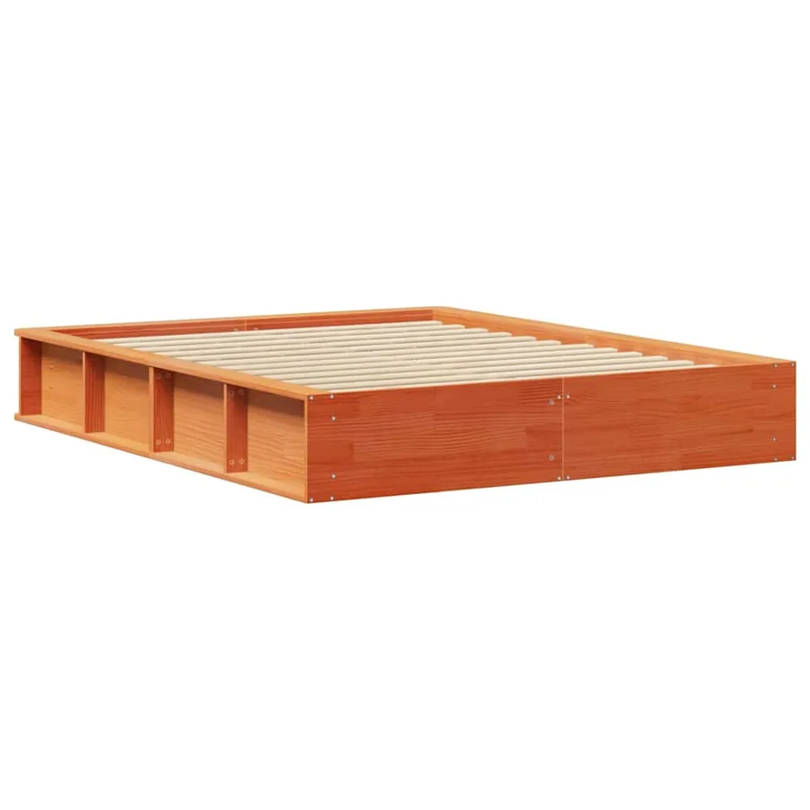 Cadre de lit Cire marron 160 x 200 cm Bois de pin massif - 7