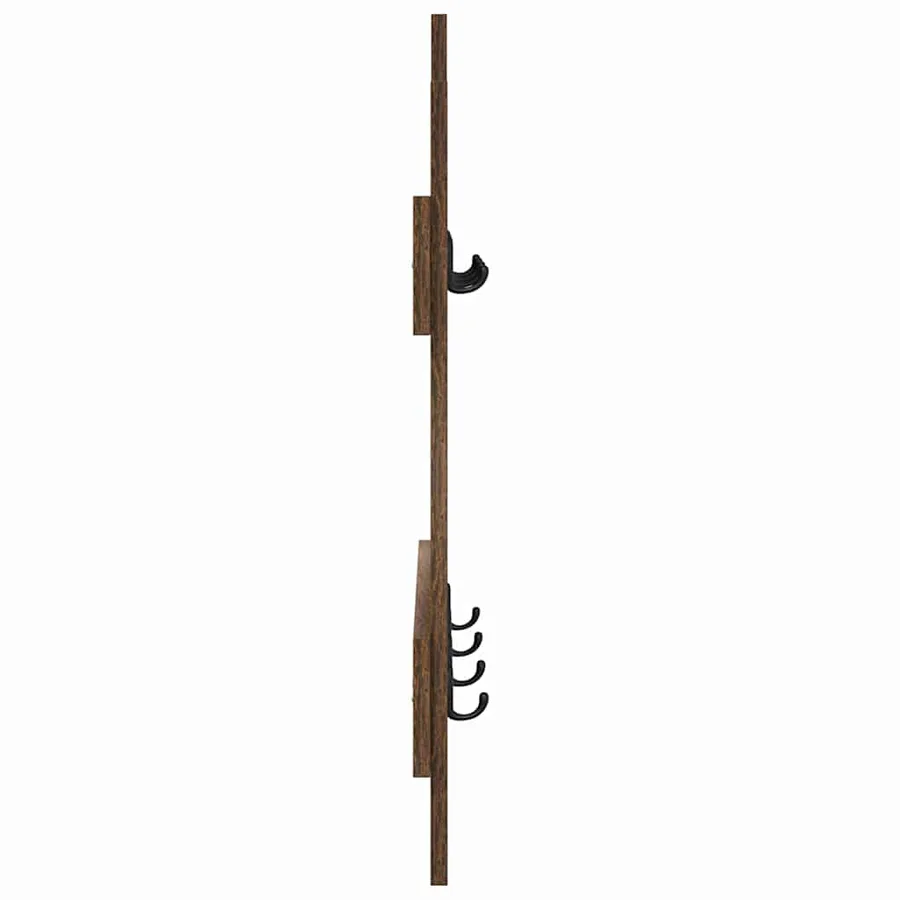 Porte-manteau mural Chêne fumé 60 x 3 x 82 cm Bois d'ingénierie - 6
