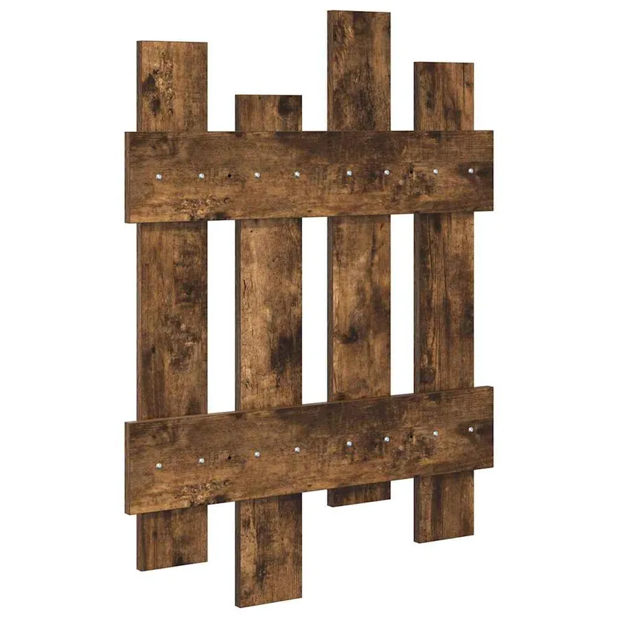 Porte-manteau mural Chêne fumé 60 x 3 x 82 cm Bois d'ingénierie - 7