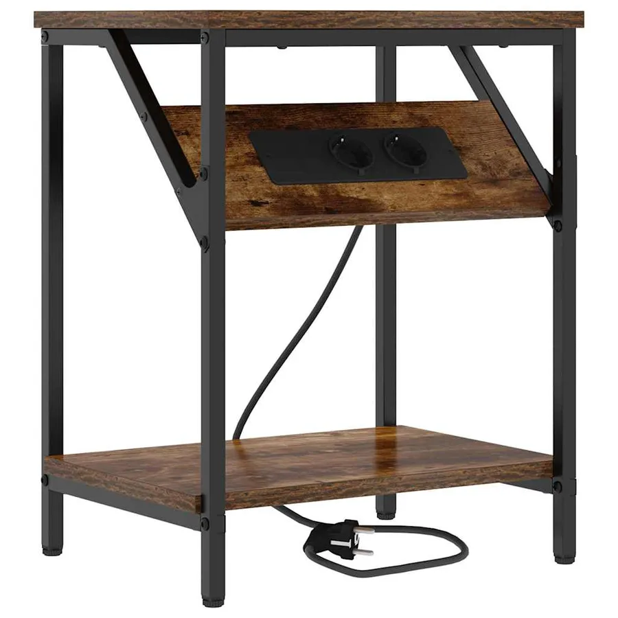 Cabinet de chevet Chêne fumé 38 x 30 x 48 cm Bois d'ingénierie - 2