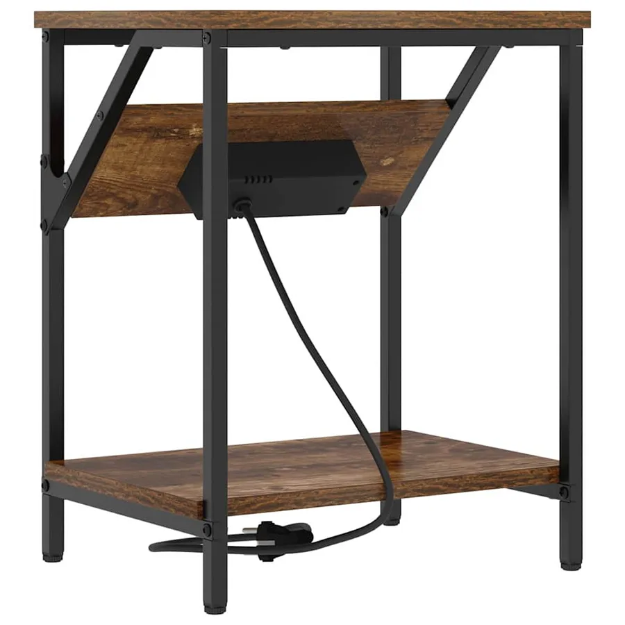 Cabinet de chevet Chêne fumé 38 x 30 x 48 cm Bois d'ingénierie - 7