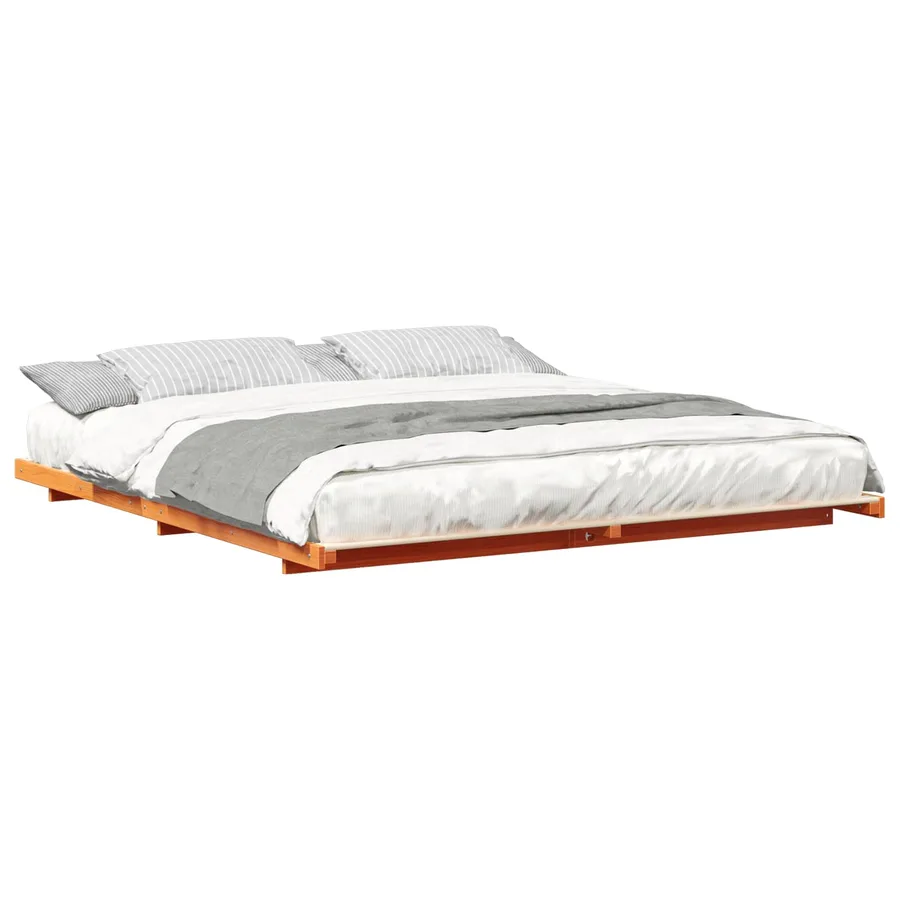 Cadre de lit Brun cire 180 x 220 cm Pin massif - 2