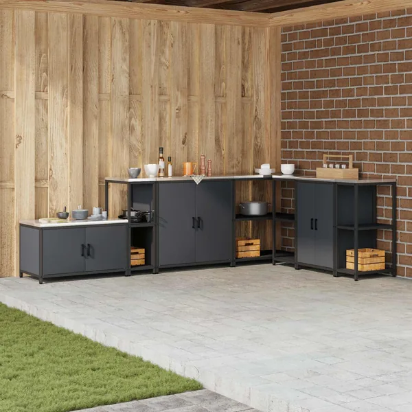 Rangement de cuisine HATTEM Anthracite 30 x 50 x 92 cm Acier