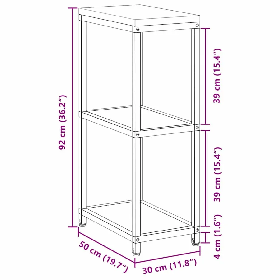 Rangement de cuisine HATTEM Anthracite 30 x 50 x 92 cm Acier - 18