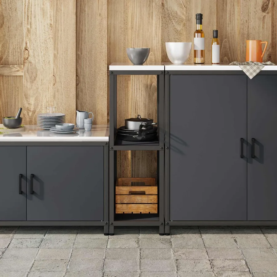 Rangement de cuisine HATTEM Anthracite 30 x 50 x 92 cm Acier - 4