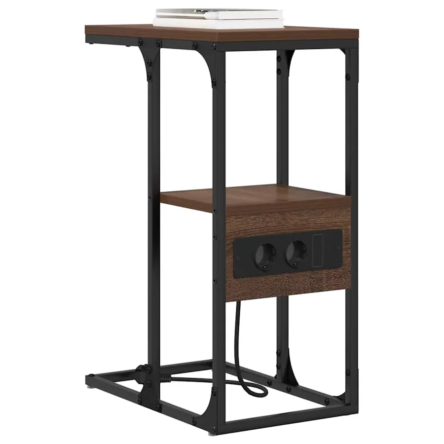 Cabinet de chevet avec tiroir Chêne marron 41.5 x 26 x 60.5 cm - 3