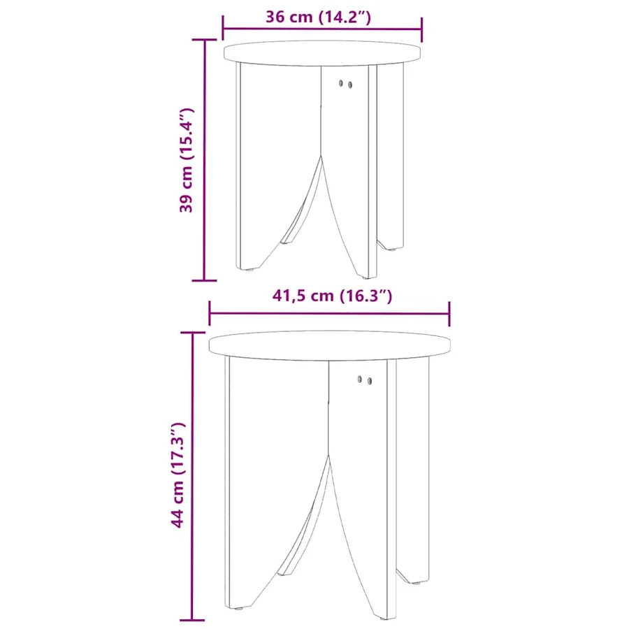 Table basse 2 pcs Naturel - 10