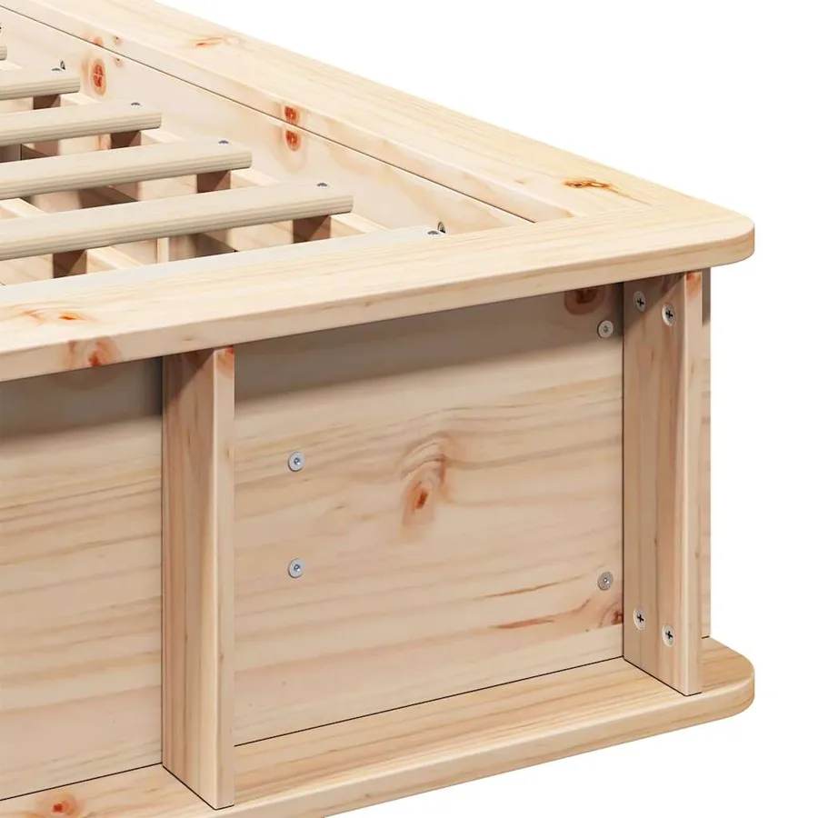 Cadre de lit Marron 135 x 190 cm Bois de pin massif - 9