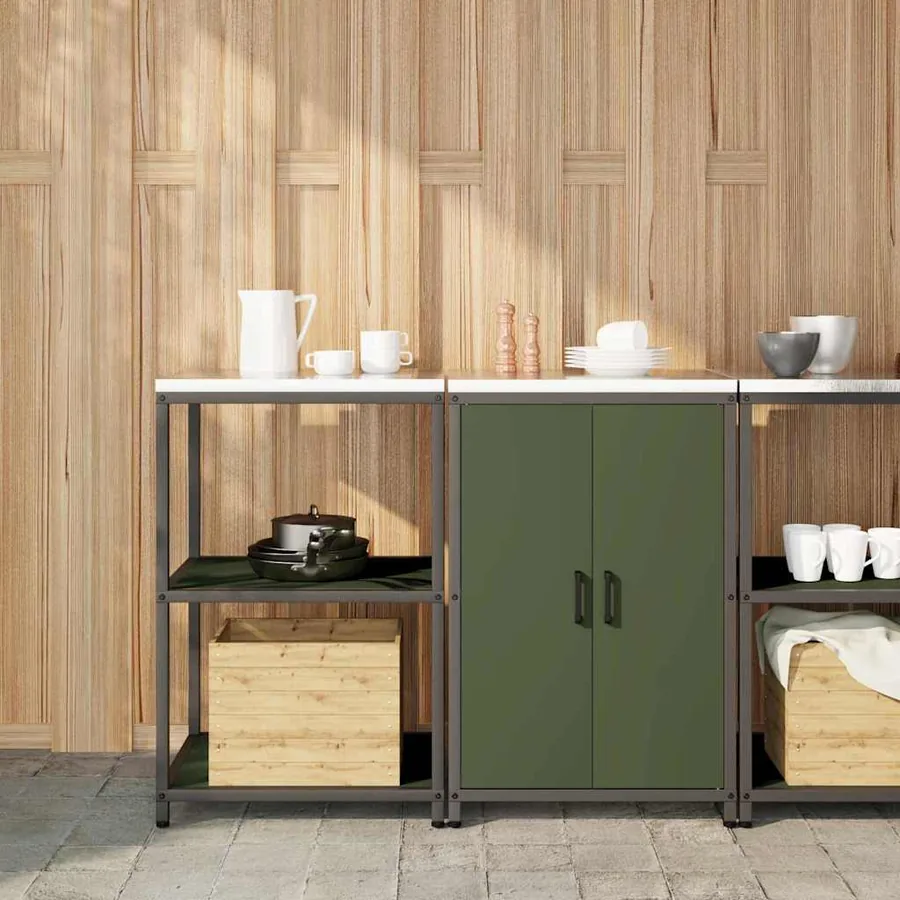 Ensemble de rangement cuisine HATTEM 2 pcs Vert olive