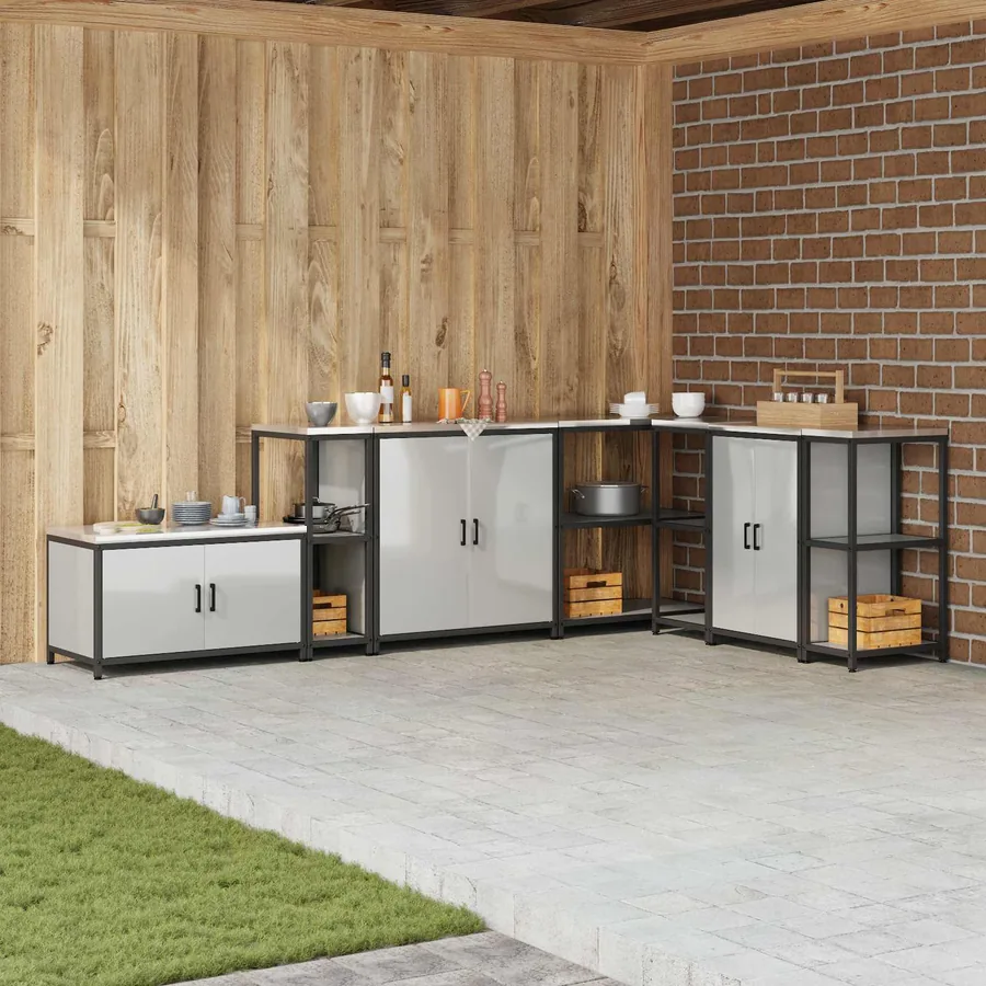 Rangement de cuisine HATTEM Argenté 30 x 50 x 92 cm Acier
