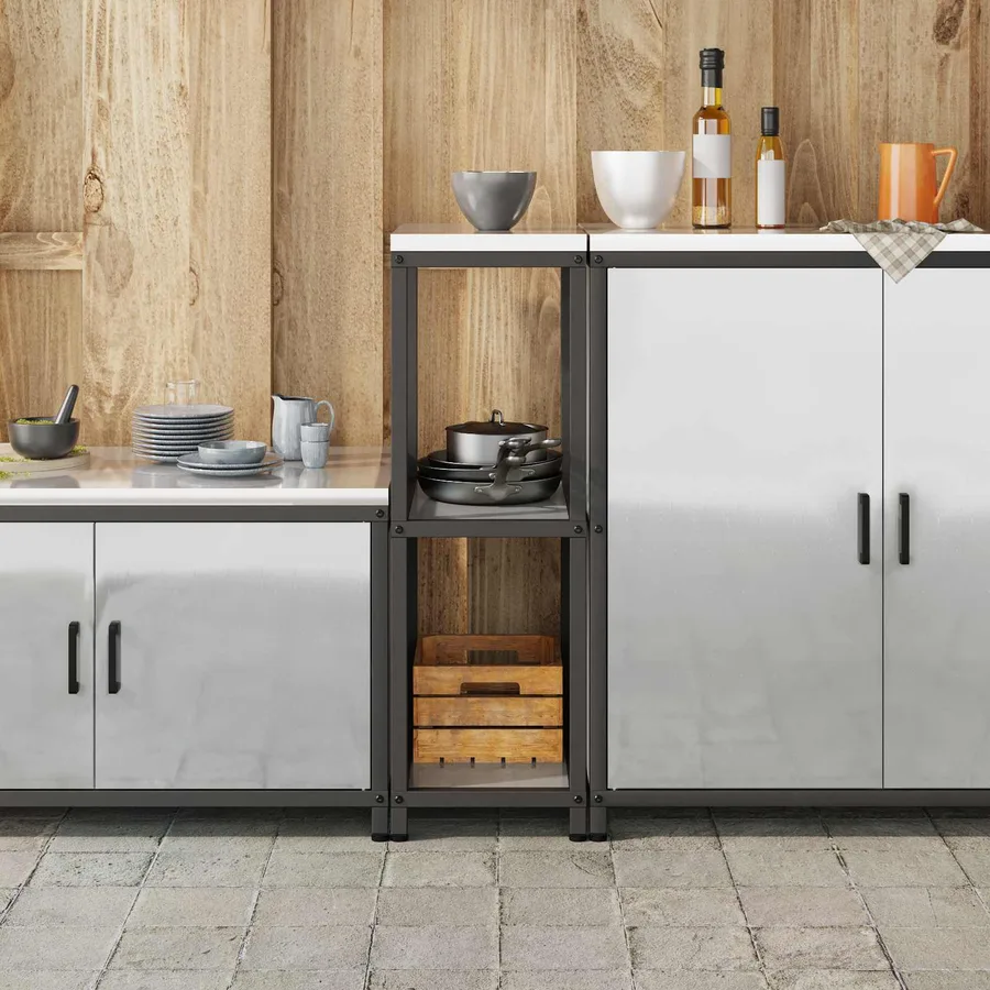 Rangement de cuisine HATTEM Argenté 30 x 50 x 92 cm Acier - 4