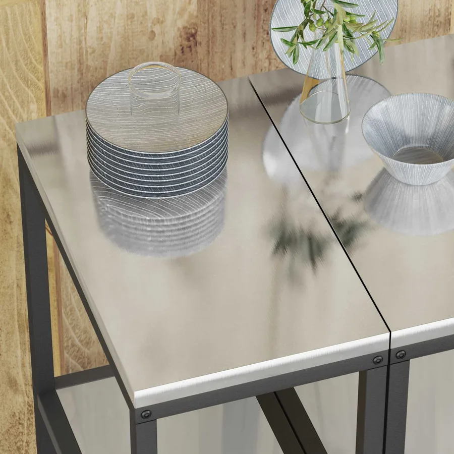 Rangement de cuisine HATTEM Argenté 30 x 50 x 92 cm Acier - 5
