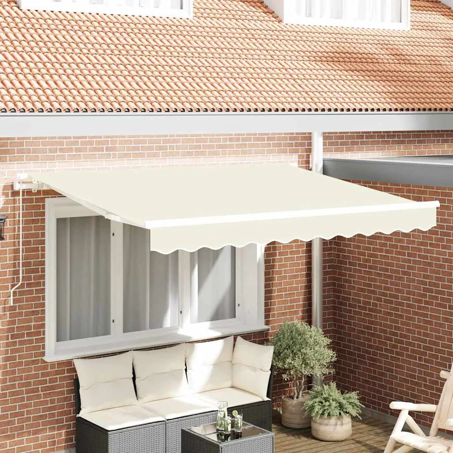 Auvent Rétractable Crème 250 x 200 cm tissu