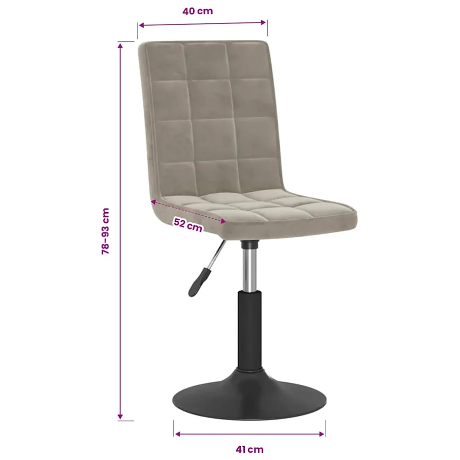 Chaises pivotantes à manger lot de 4 gris clair velours - 10