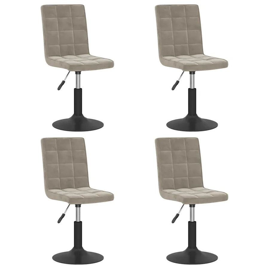 Chaises pivotantes à manger lot de 4 gris clair velours - 2