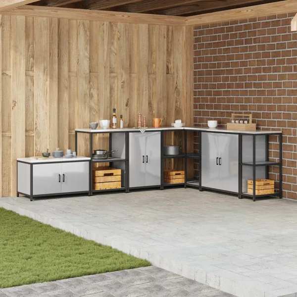 Rangement de cuisine HATTEM Argenté 60 x 50 x 92 cm Acier