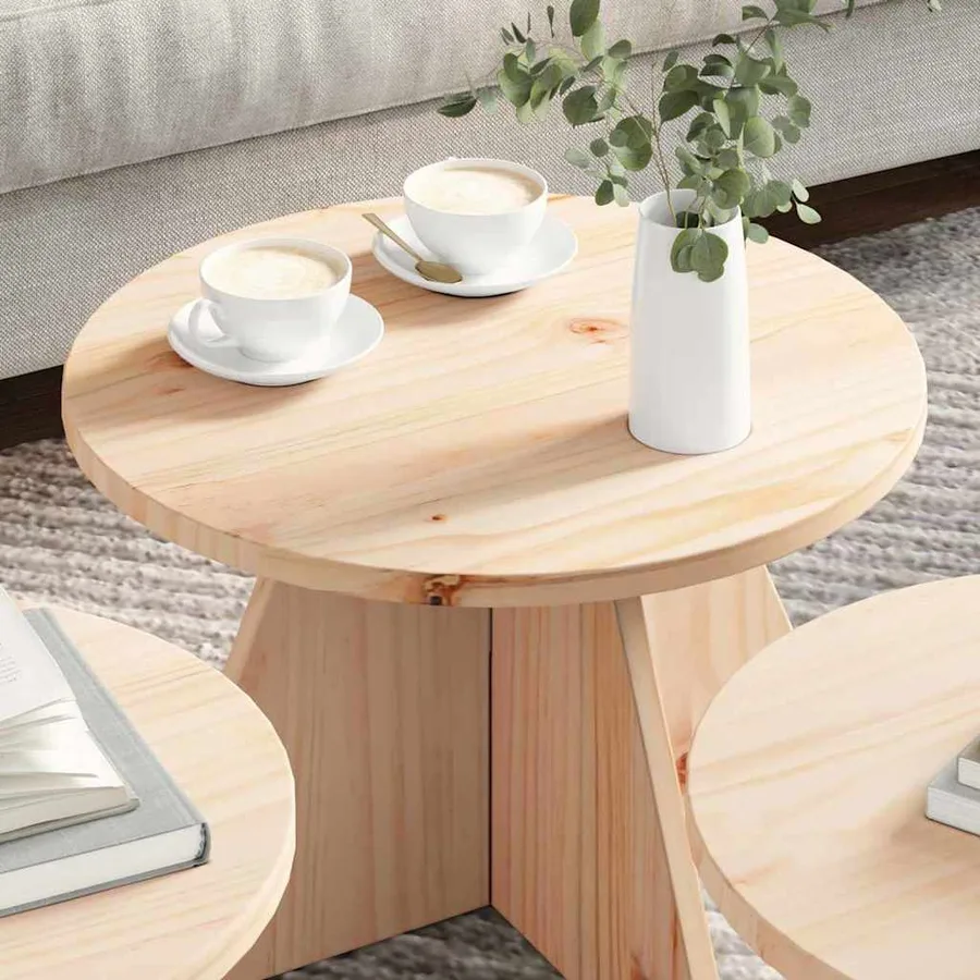 Table basse 3 pcs Naturel - 4