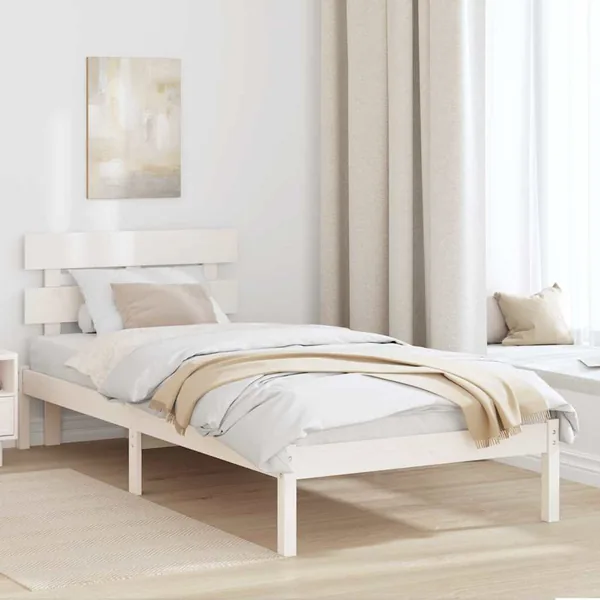 Cadre de lit Blanc 80 x 200 cm Bois de pin massif