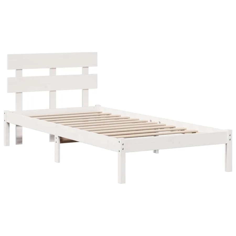 Cadre de lit Blanc 80 x 200 cm Bois de pin massif - 4