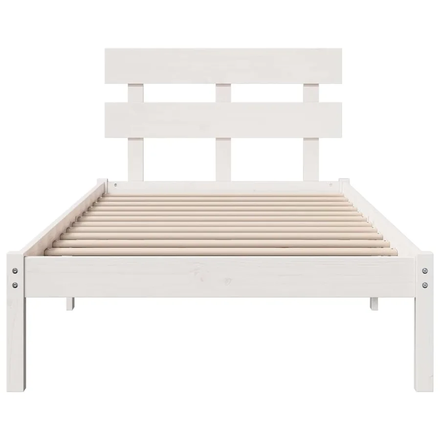 Cadre de lit Blanc 80 x 200 cm Bois de pin massif - 5