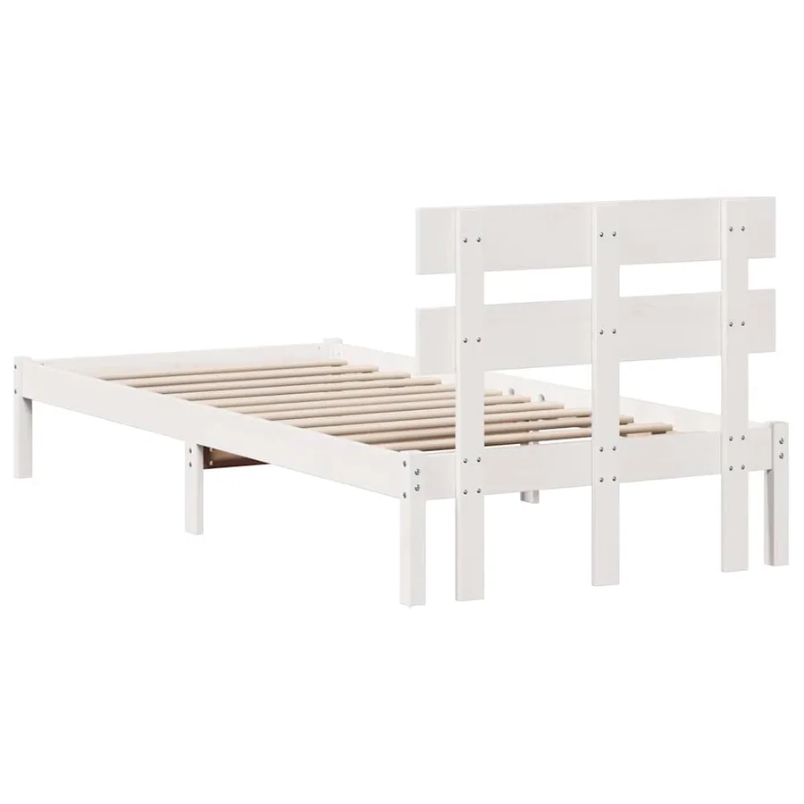 Cadre de lit Blanc 80 x 200 cm Bois de pin massif - 7