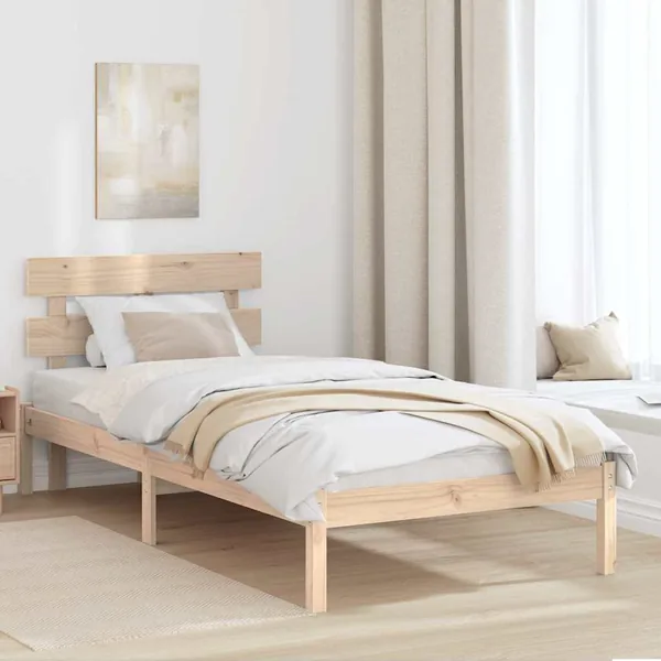 Cadre de lit Marron 90 x 200 cm Bois de pin massif
