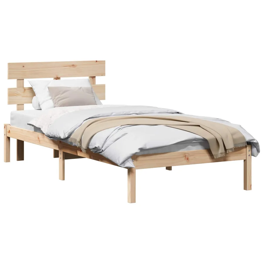 Cadre de lit Marron 90 x 200 cm Bois de pin massif - 2