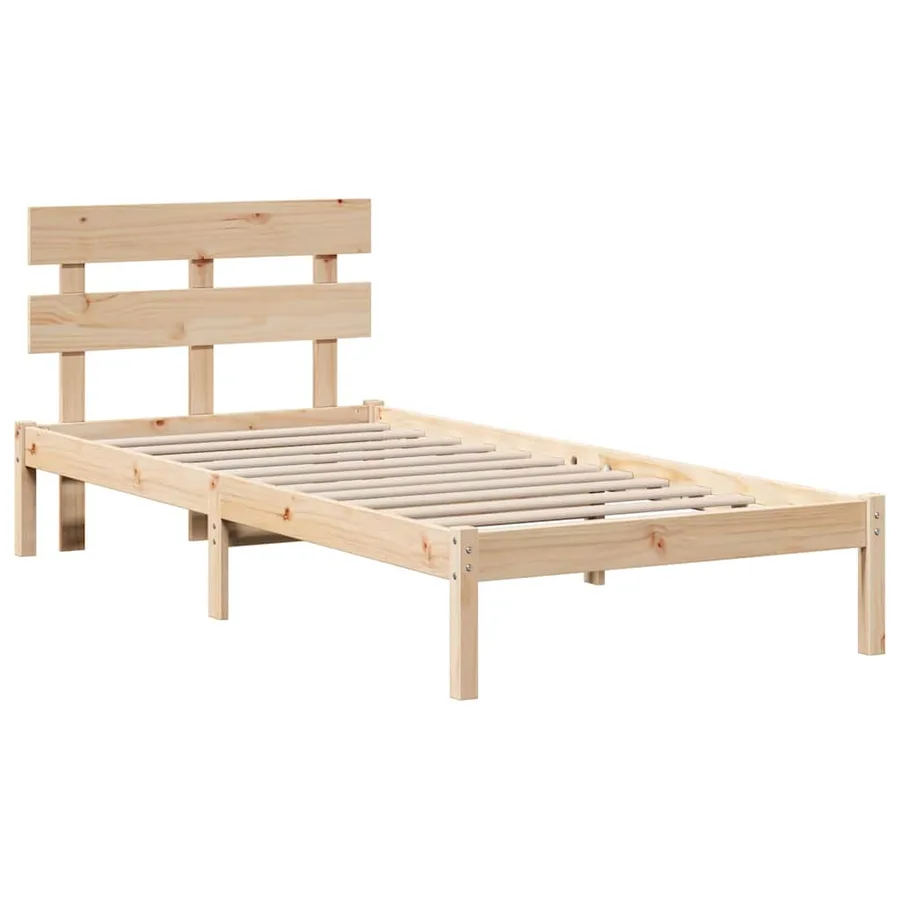 Cadre de lit Marron 90 x 200 cm Bois de pin massif - 4