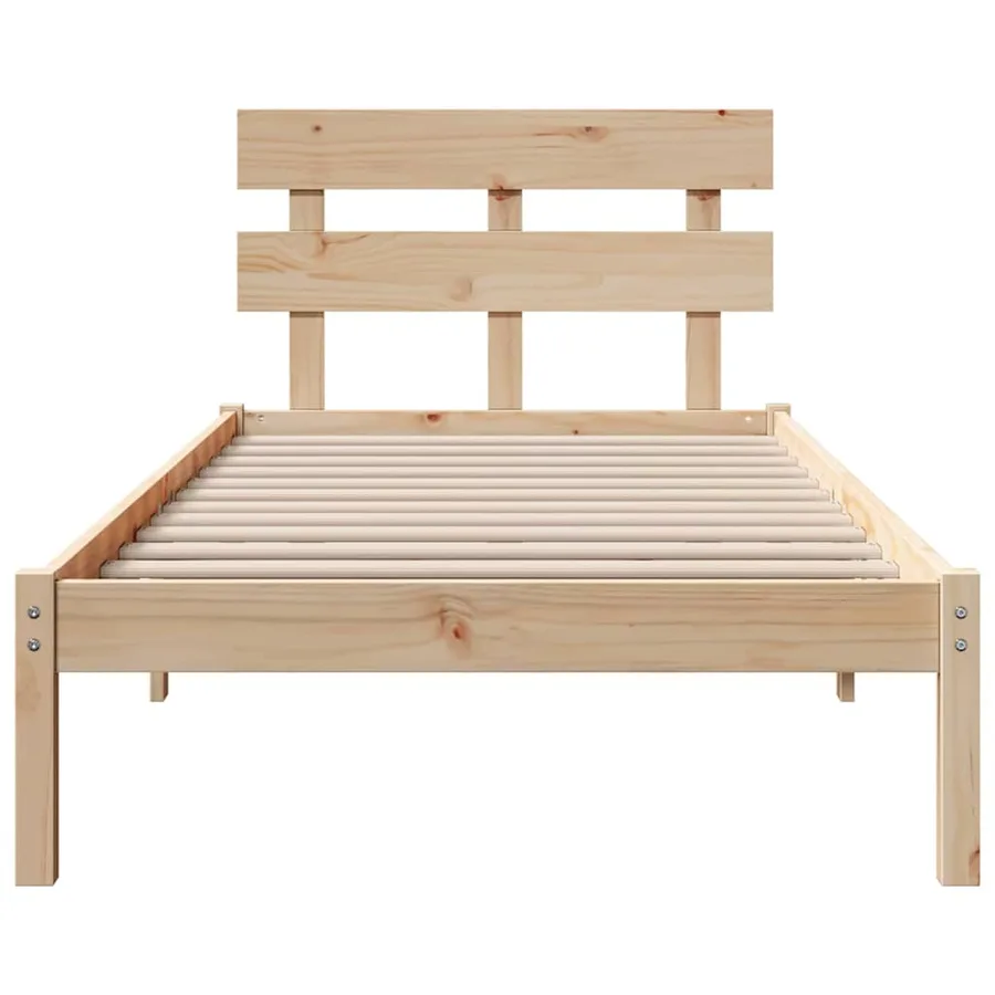 Cadre de lit Marron 90 x 200 cm Bois de pin massif - 5