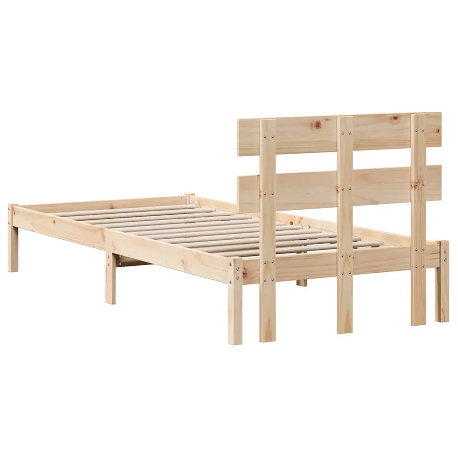Cadre de lit Marron 90 x 200 cm Bois de pin massif - 7