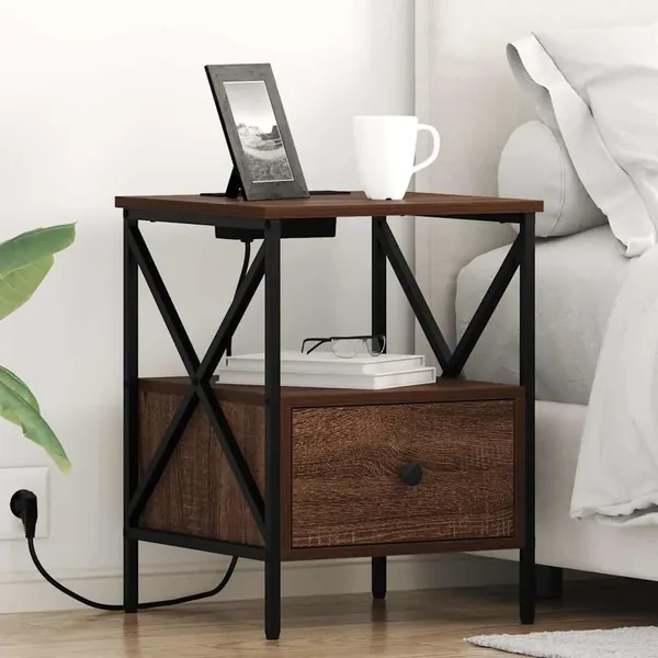 Cabinet de chevet 2 pcs Chêne brun 41,5 x 40,5 x 55 cm