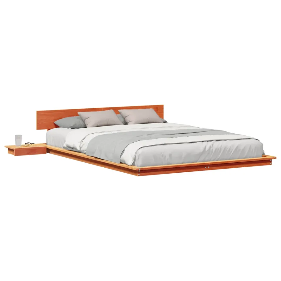 Cadre de lit Marron 150 x 200 cm bois - 2