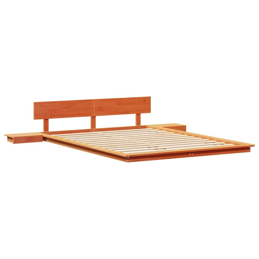 Cadre de lit Marron 150 x 200 cm bois - 4