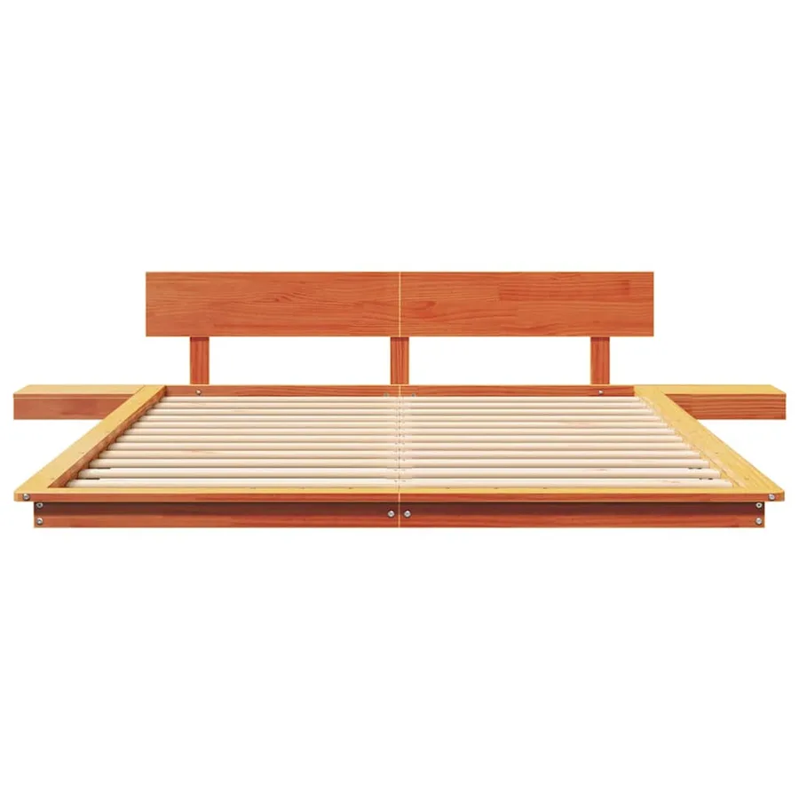 Cadre de lit Marron 150 x 200 cm bois - 5