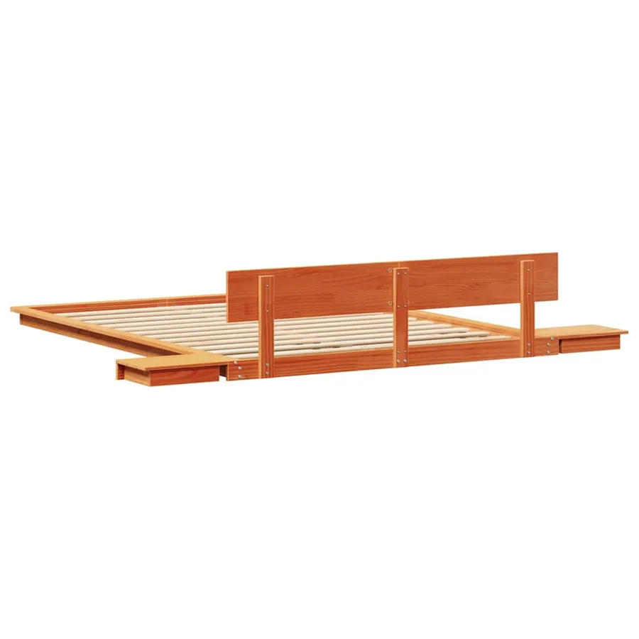 Cadre de lit Marron 150 x 200 cm bois - 7