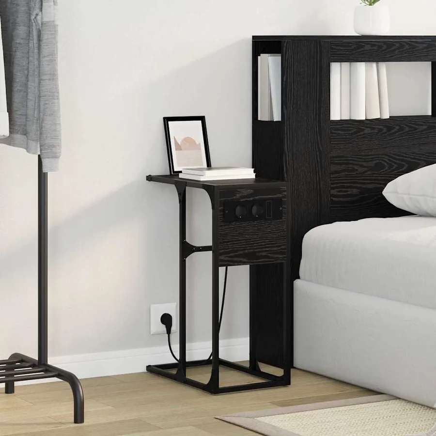 Cabinet de chevet Chêne noir 41,5 x 26 x 60,5 cm - 4