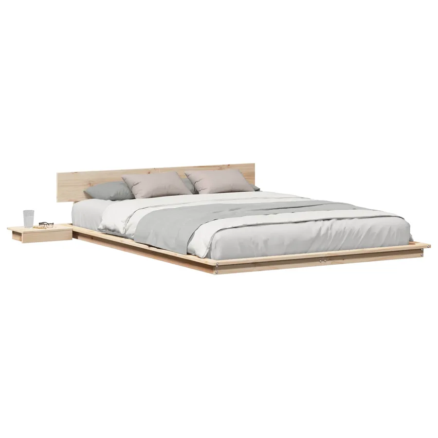Cadre de lit Marron 150 x 200 cm bois - 2