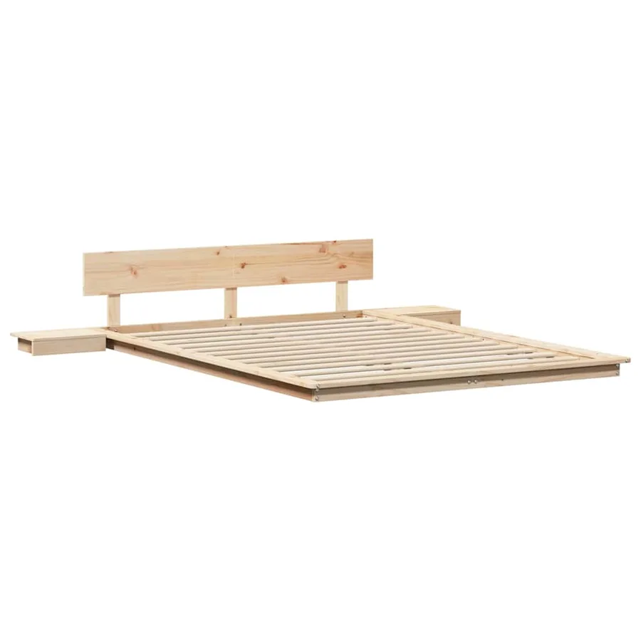 Cadre de lit Marron 150 x 200 cm bois - 4