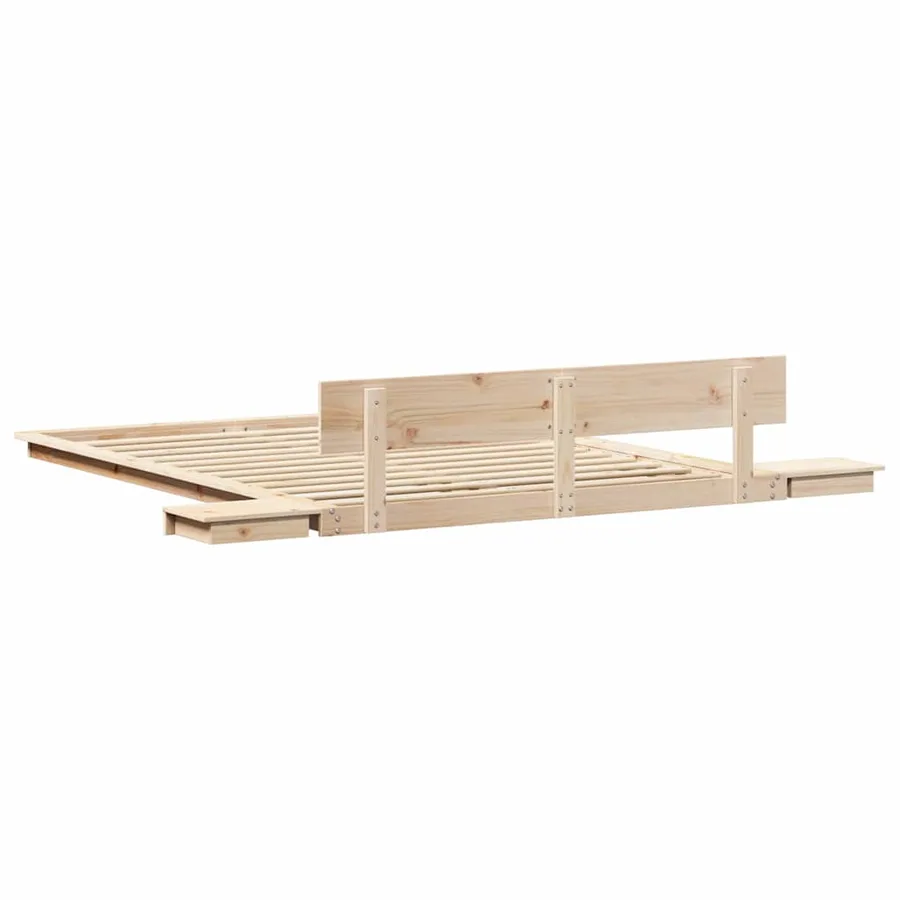 Cadre de lit Marron 150 x 200 cm bois - 7