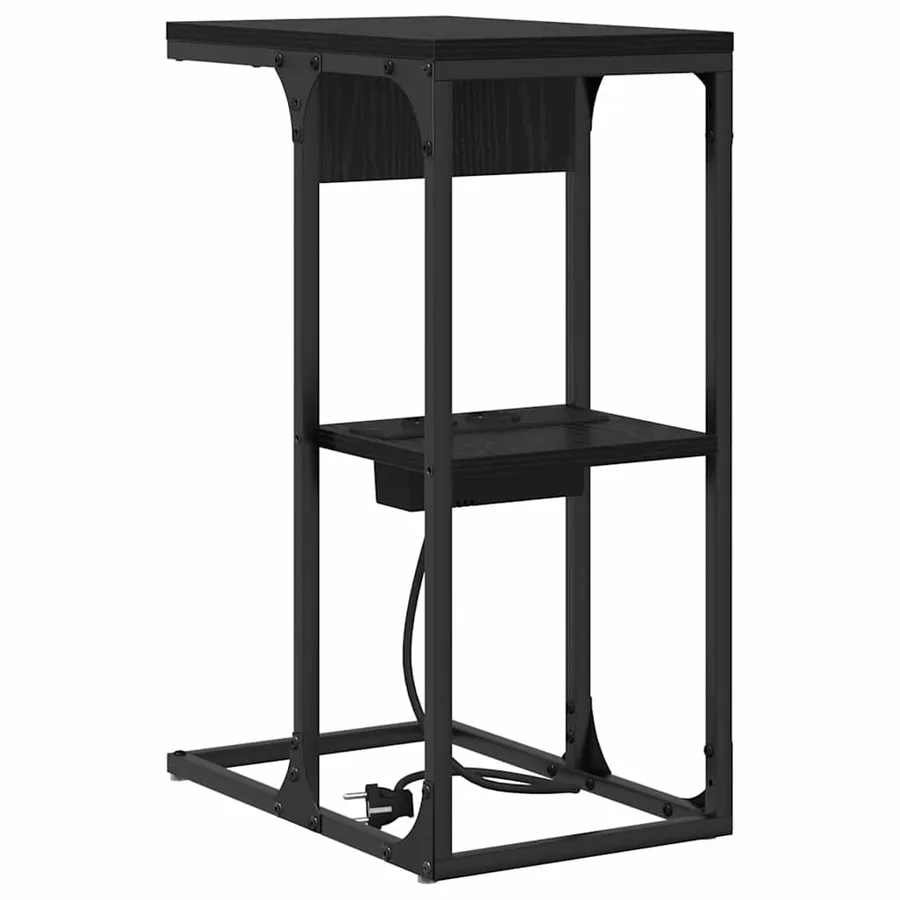 Cabinet de chevet Chêne noir 41,5 x 26 x 60,5 cm - 2
