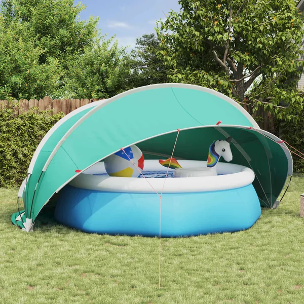 Dôme de piscine 430 x 430 x 210 cm Vert Mer