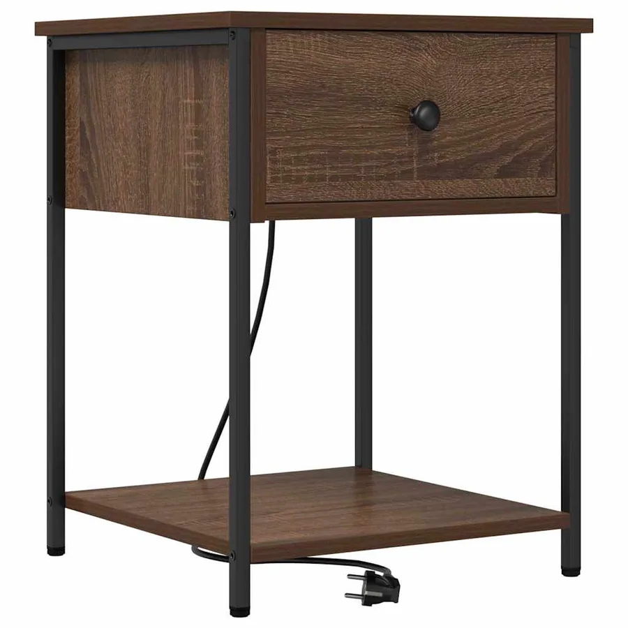 Cabinet de chevet avec tiroir 2 pcs Chêne brun 42 x 41 x 56 cm - 5
