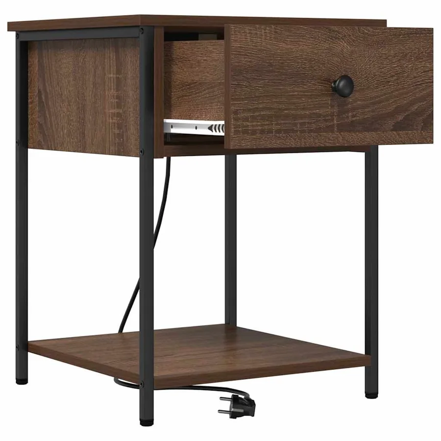 Cabinet de chevet avec tiroir 2 pcs Chêne brun 42 x 41 x 56 cm - 6