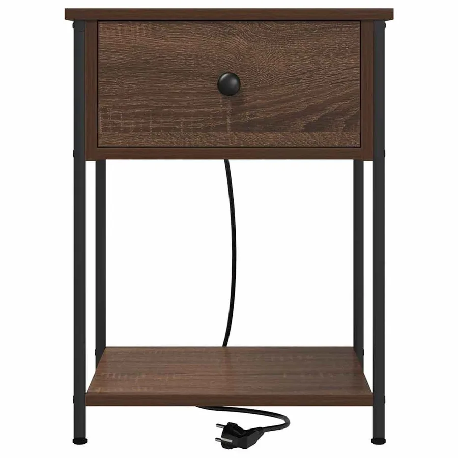 Cabinet de chevet avec tiroir 2 pcs Chêne brun 42 x 41 x 56 cm - 7