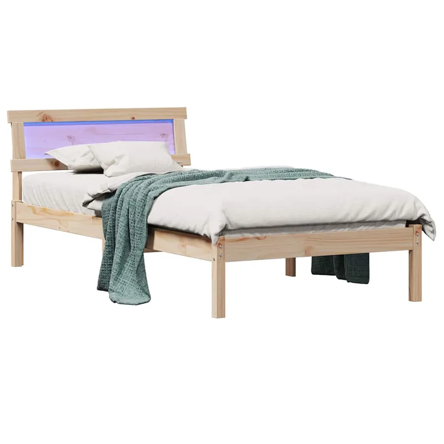 Cadre de lit avec tête de lit Marron 75 x 190 cm Pin massif - 3
