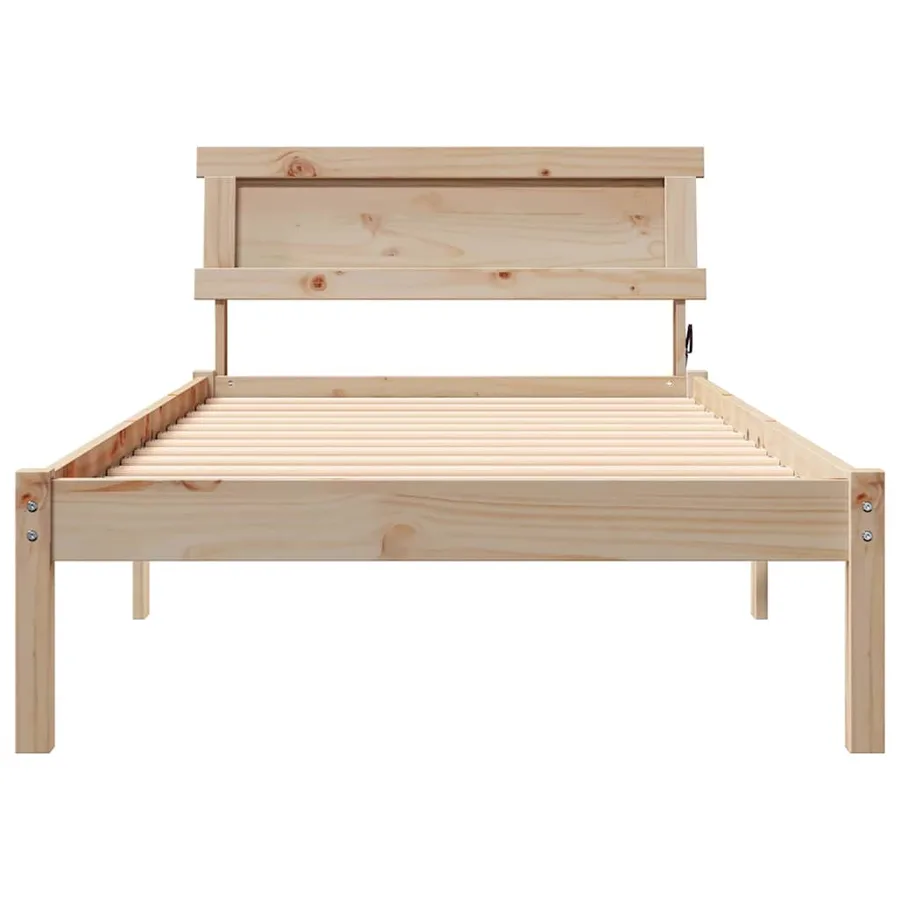 Cadre de lit avec tête de lit Marron 80 x 200 cm Pin massif - 5