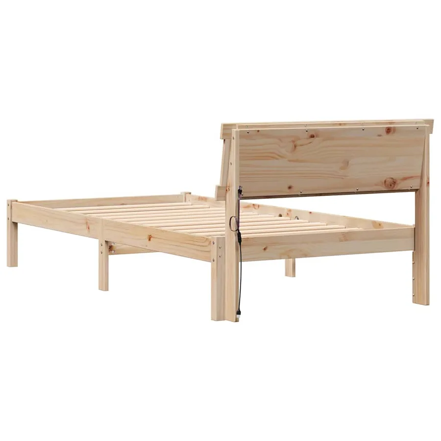 Cadre de lit avec tête de lit Marron 80 x 200 cm Pin massif - 7